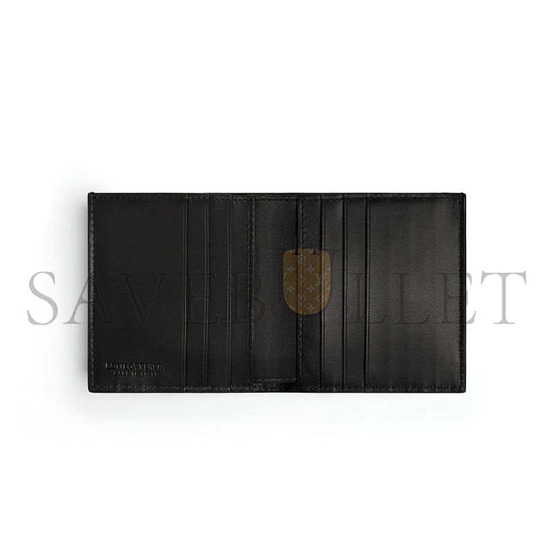 B0tt*ga Ven*ta INTRECCIATO SLIM BI-FOLD WALLET BLACK 749400VCPQ48803 (10*9.5*1cm)
